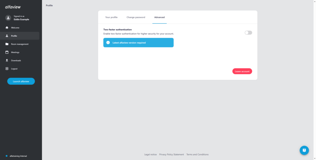 Screenshot of the Two-factor Authentication on the administration page