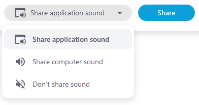 A screenshot of the audio selection list