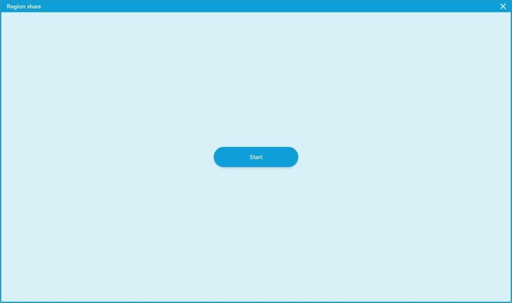 A screenshot of the region share: blue border to indicate the area to be shared