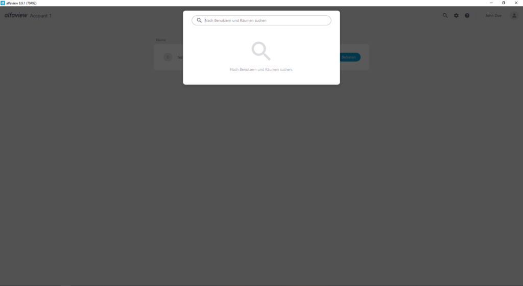 Suchfunktion in der alfaview-App