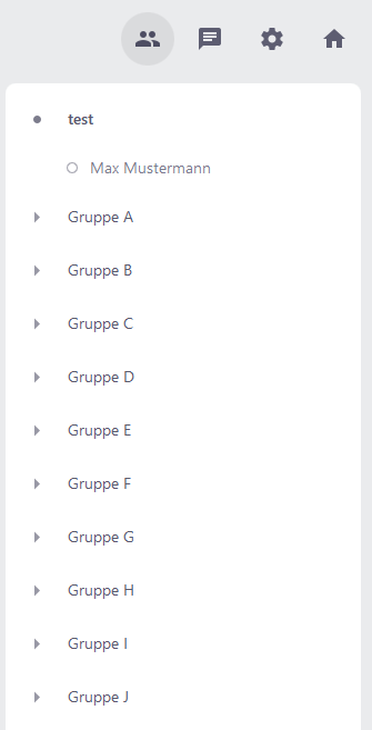 Screenshot der Teilnehmerliste in der alfaview-App