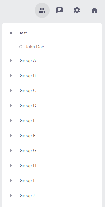 Screenshot of the Participant list in the alfaview app