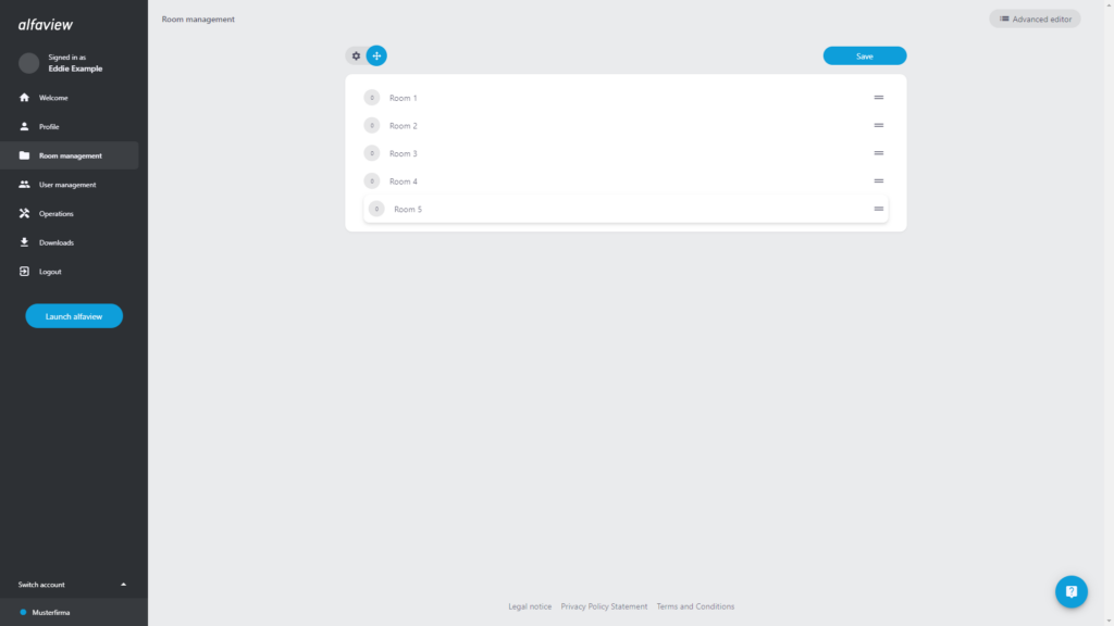 Screenshot of the room page