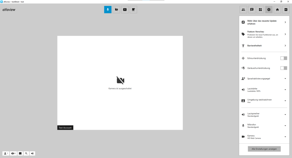 alfaview-Raum in der barrierefreien Darstellung