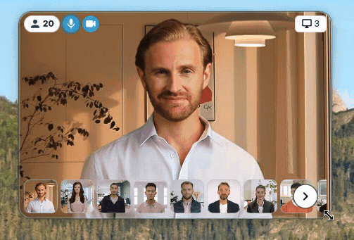 GIF: The mini window is dragged by mouse to move it from normal size window to compact control only mode.