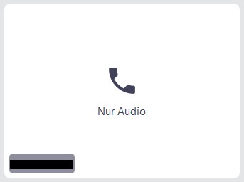 Screenshot von einer teilnehmenden Person, die den alfaview-Raum über die Telefoneinwahl betreten hat