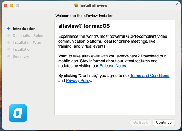 A screenshot of the installation window