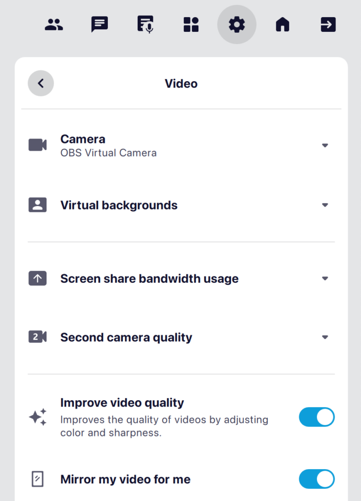 Screenshot of all video settings 